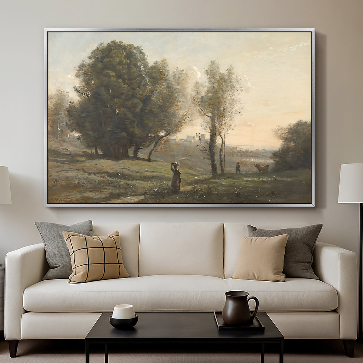 Landscape (Souvenir of les landes), c. 1872 - Floater Framed Canvas Print