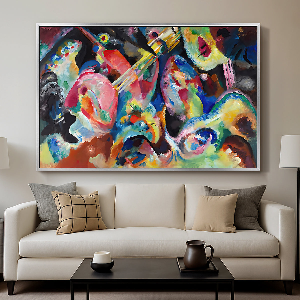 Improvisation. Deluge, 1913 - Floater Framed Canvas Print