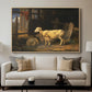 Sheep in a Stable, 1810 - Floater Framed Canvas Print
