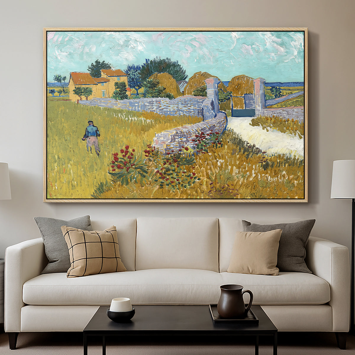 Farmhouse in Provence, 1888 - Floater Framed Canvas Print