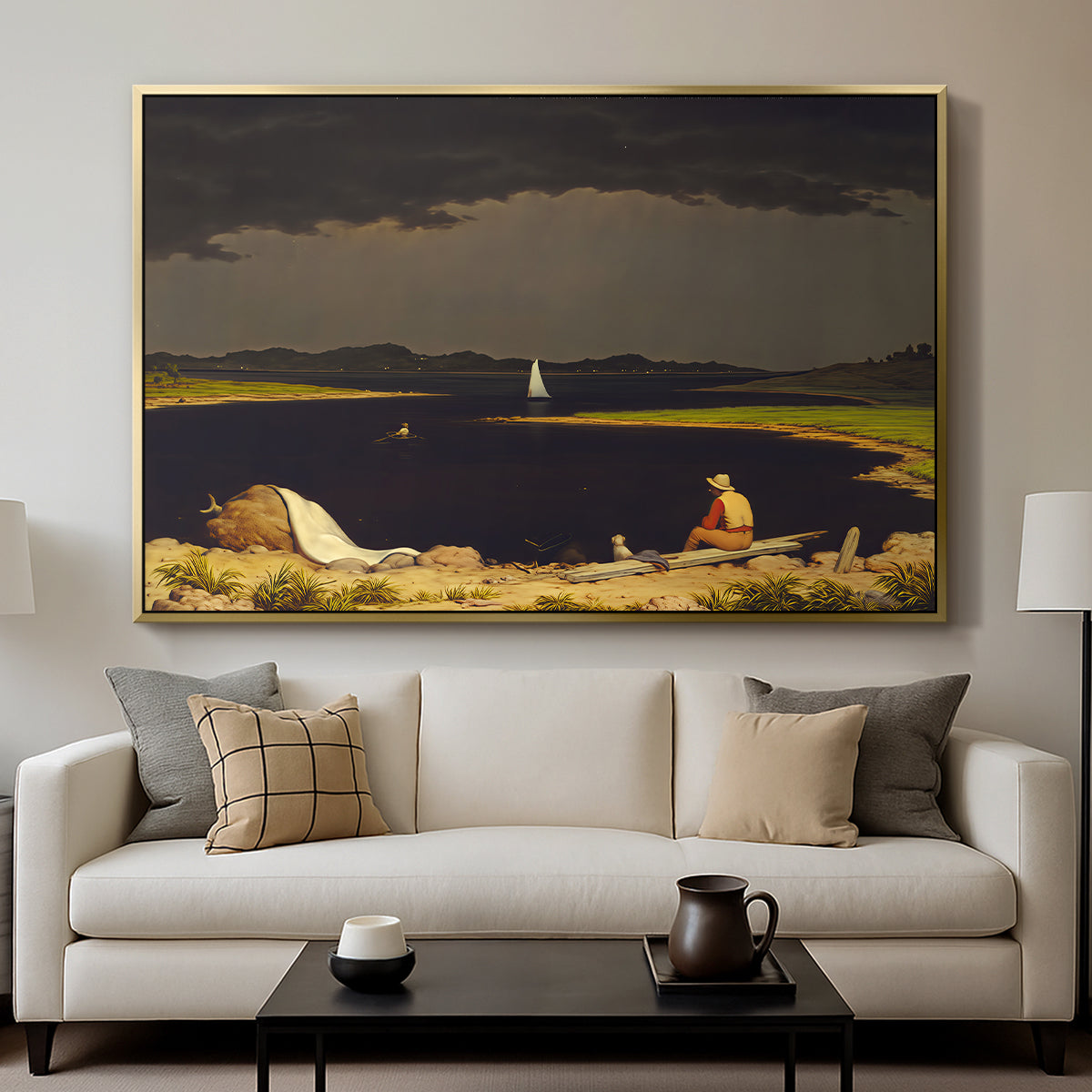 Approaching Thunder Storm, 1859 - Floater Framed Canvas Print