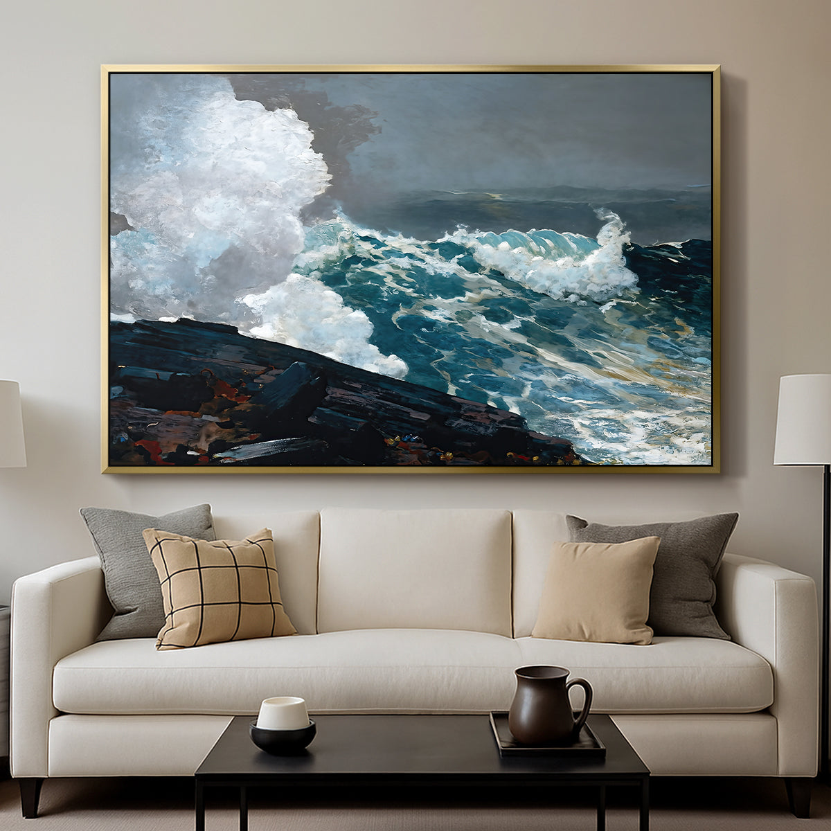Northeaster, 1895 - Floater Framed Canvas Print