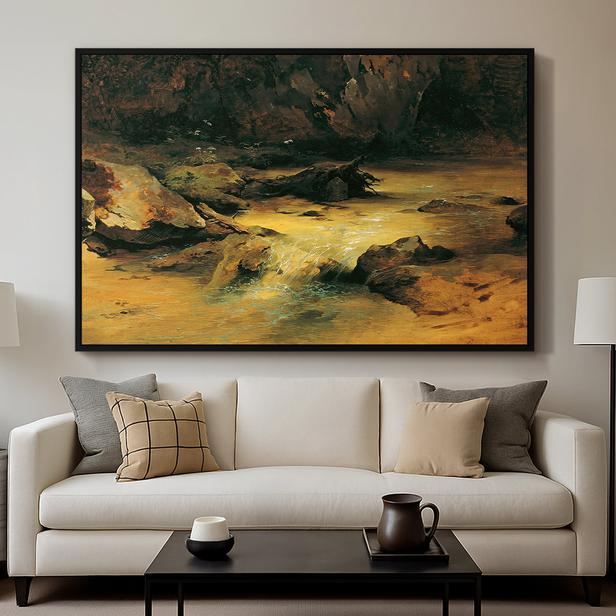 Wildbach (Wild Stream) - Floater Framed Canvas Print