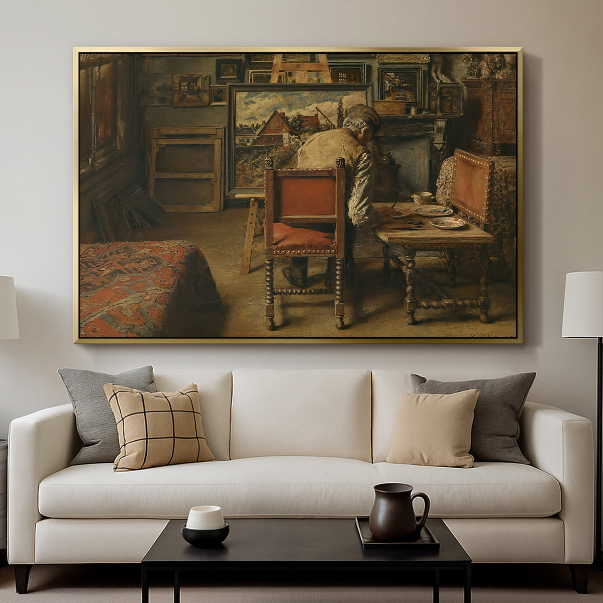 The Retoucher (The Restorer), 1876 - Floater Framed Canvas Print