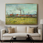 Factories at Clichy, 1887 - Floater Framed Canvas Print