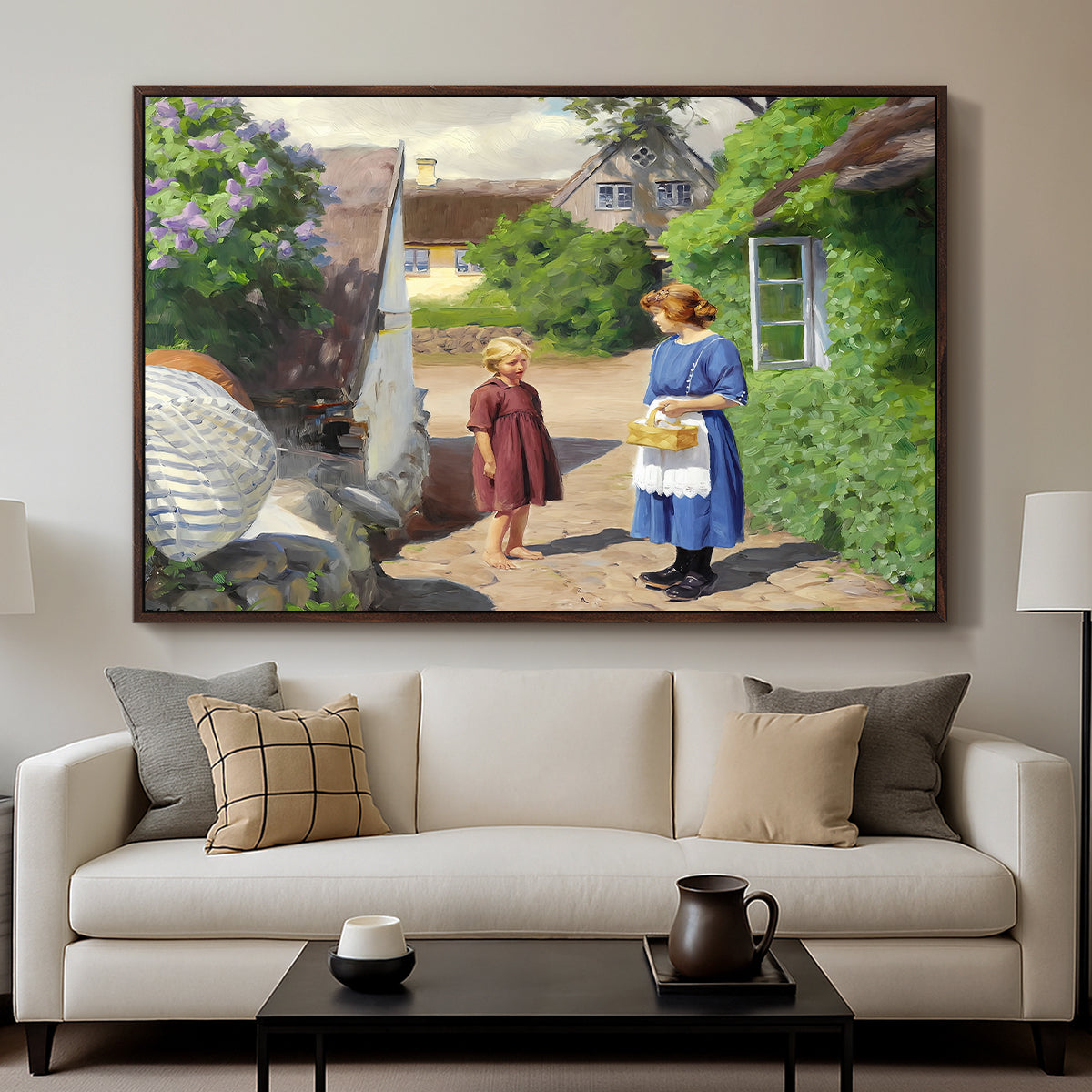 Summer Day in Jyllinge, 1922 - Floater Framed Canvas Print