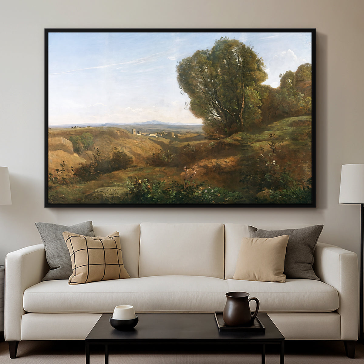 Souvenir of Roquemaure in the Gard, c. 1853 - Floater Framed Canvas Print