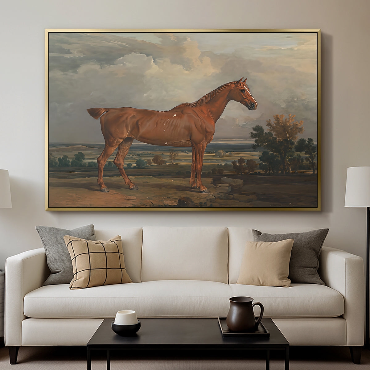 Hunter in a Landscape, 1810 - Floater Framed Canvas Print