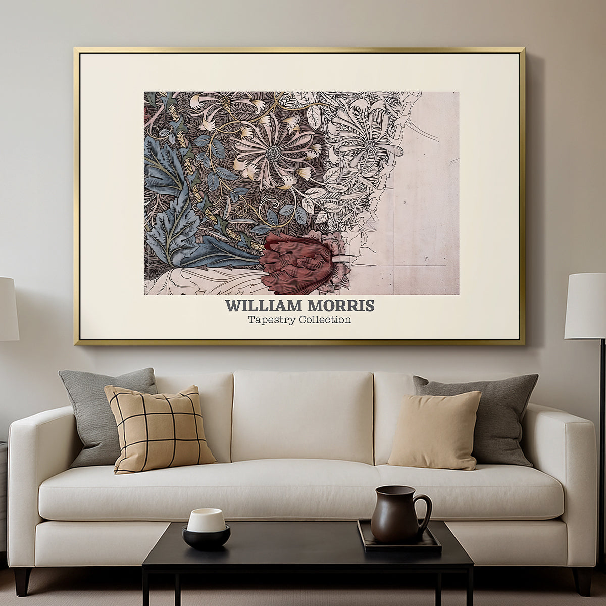 Honeysuckle (Tapestry Collection), 1874 - Floater Framed Canvas Print