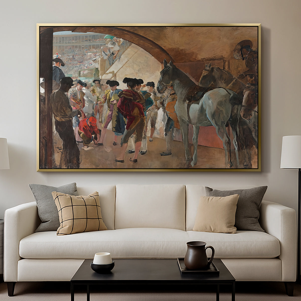 Before the Bullfight (Antes de la corrida), c. 1900 - Floater Framed Canvas Print