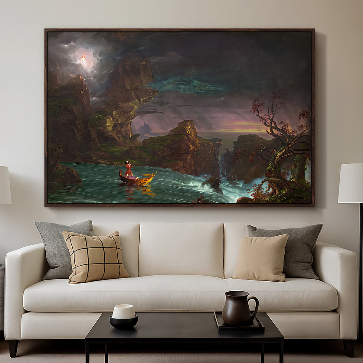 The Voyage of Life: Manhood, 1842 - Floater Framed Canvas Print