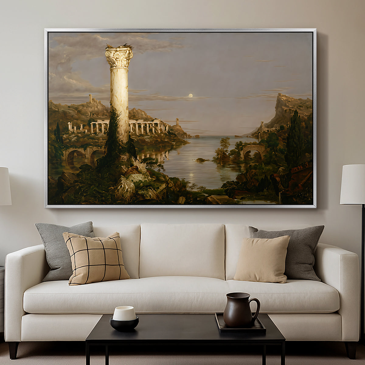 The Course of Empire: Desolation, 1836 - Floater Framed Canvas Print