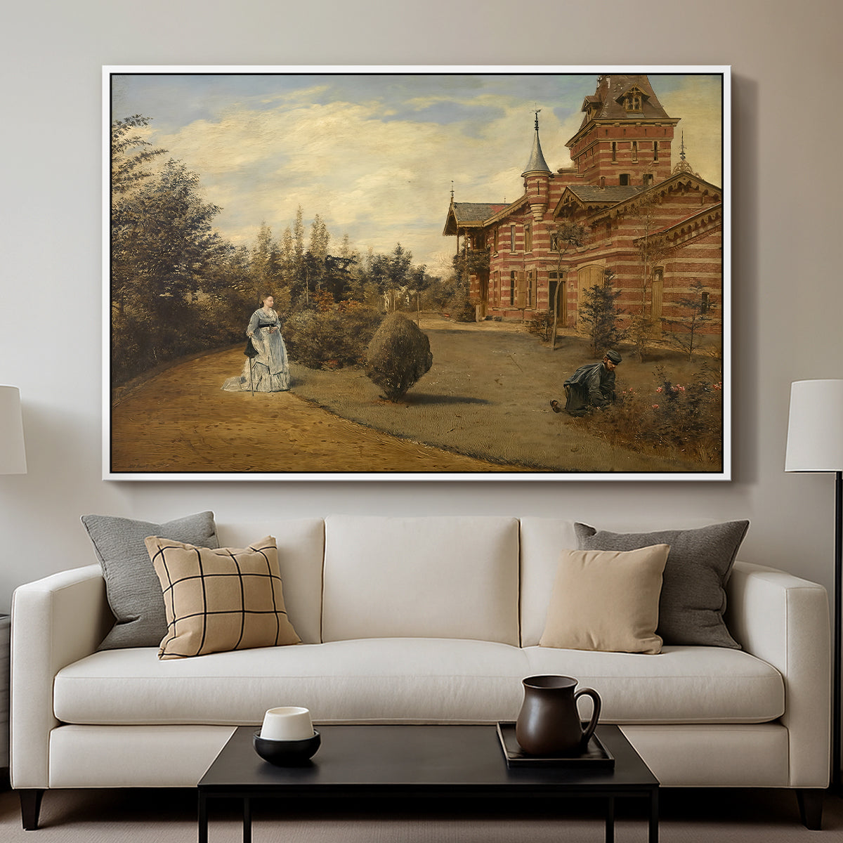 The Country House of Gustave Coûteaux, 1871 - Floater Framed Canvas Print