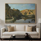 River Landscape with Cliffs, c. 1850-1860 - Floater Framed Canvas Print