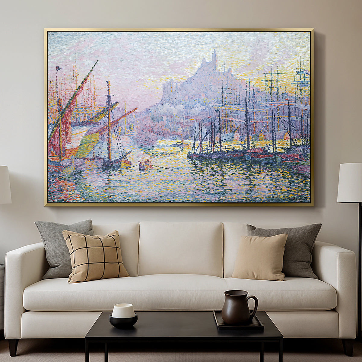 The Port of Marseille, 1905 - Floater Framed Canvas Print