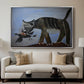 Cat Catching a Bird, 1939 - Floater Framed Canvas Print