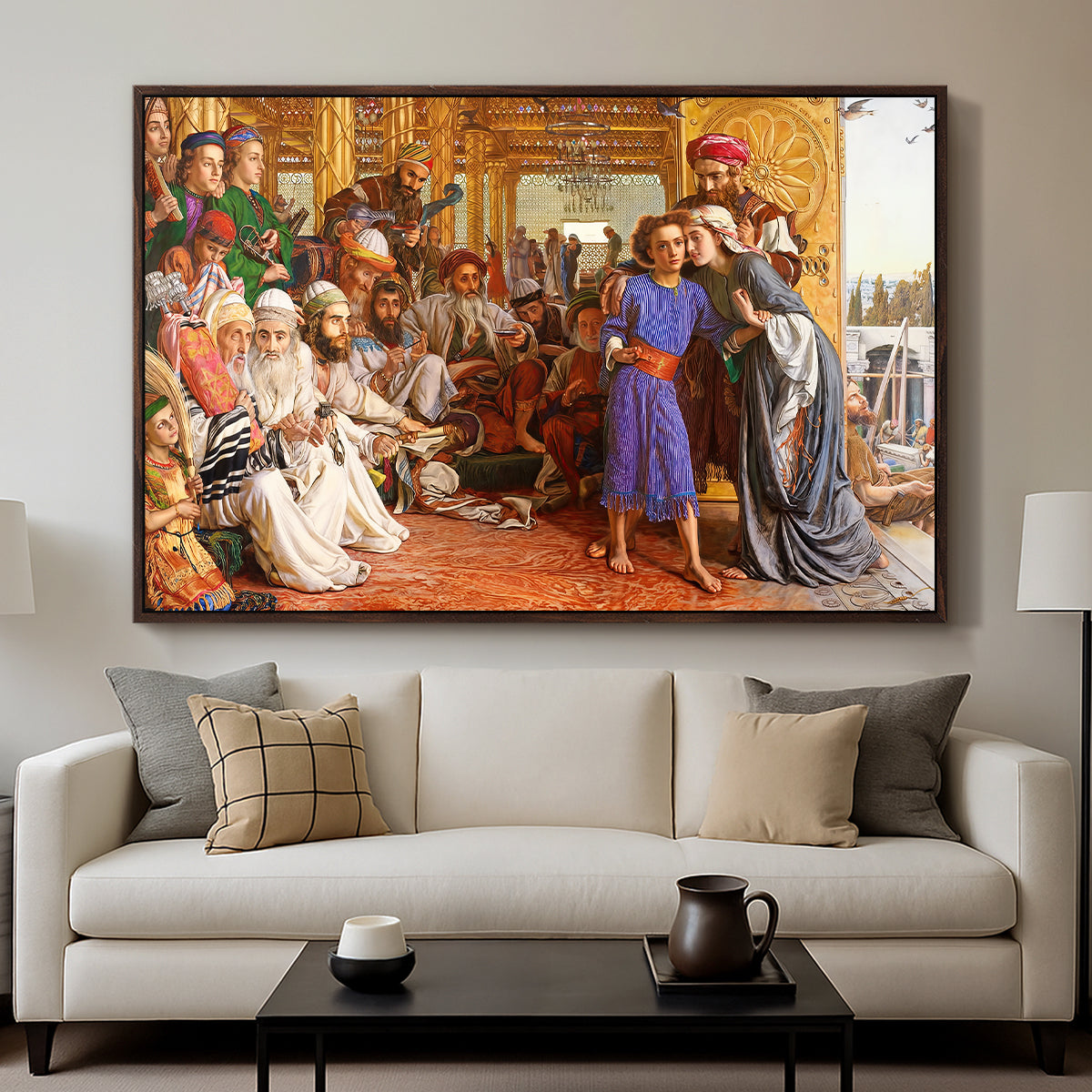 The Finding of the Saviour in the Temple, 1854-1860 - Floater Framed Canvas Print