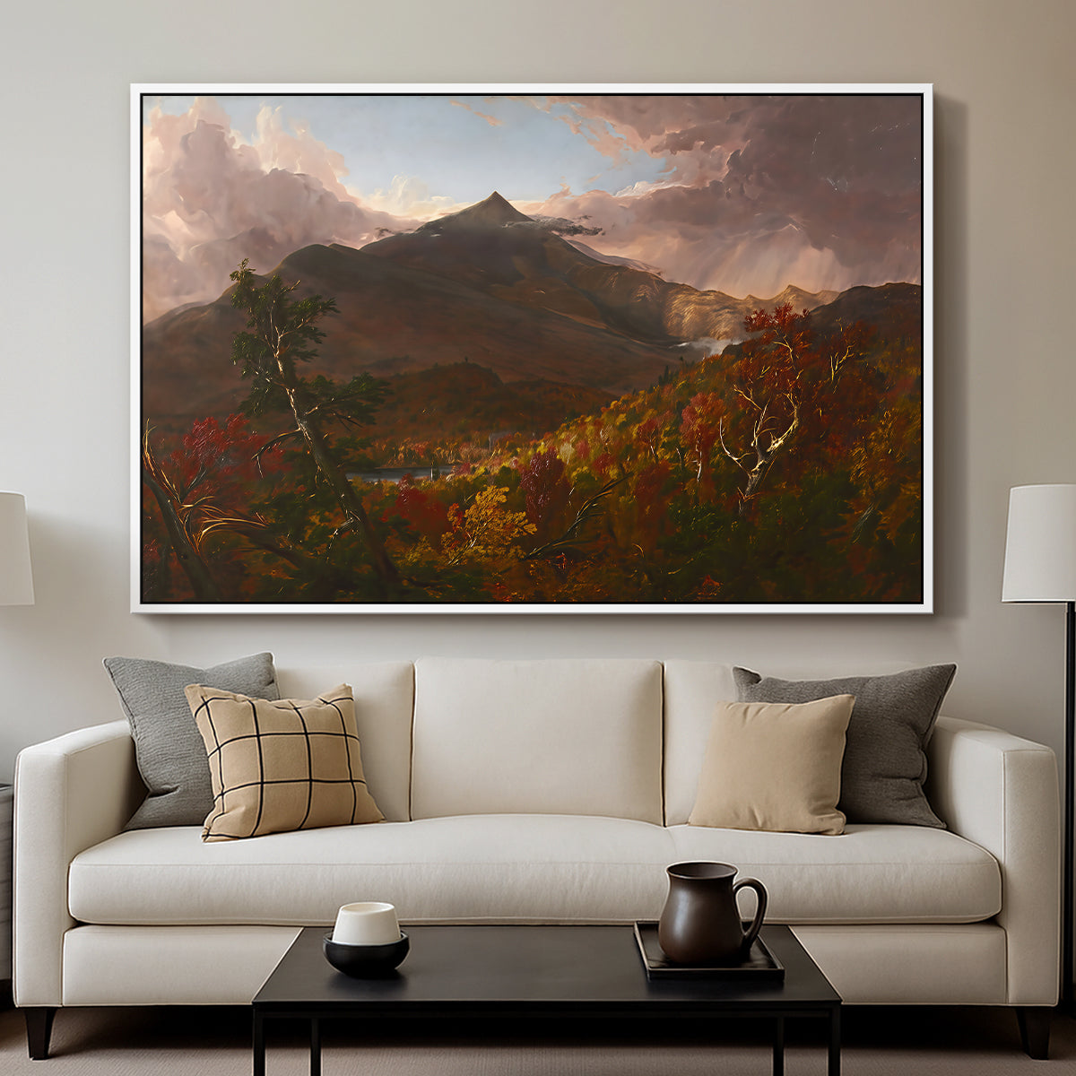 View of Schroon Mountain, Essex County, New York, After a Storm, 1838 - Floater Framed Canvas Print