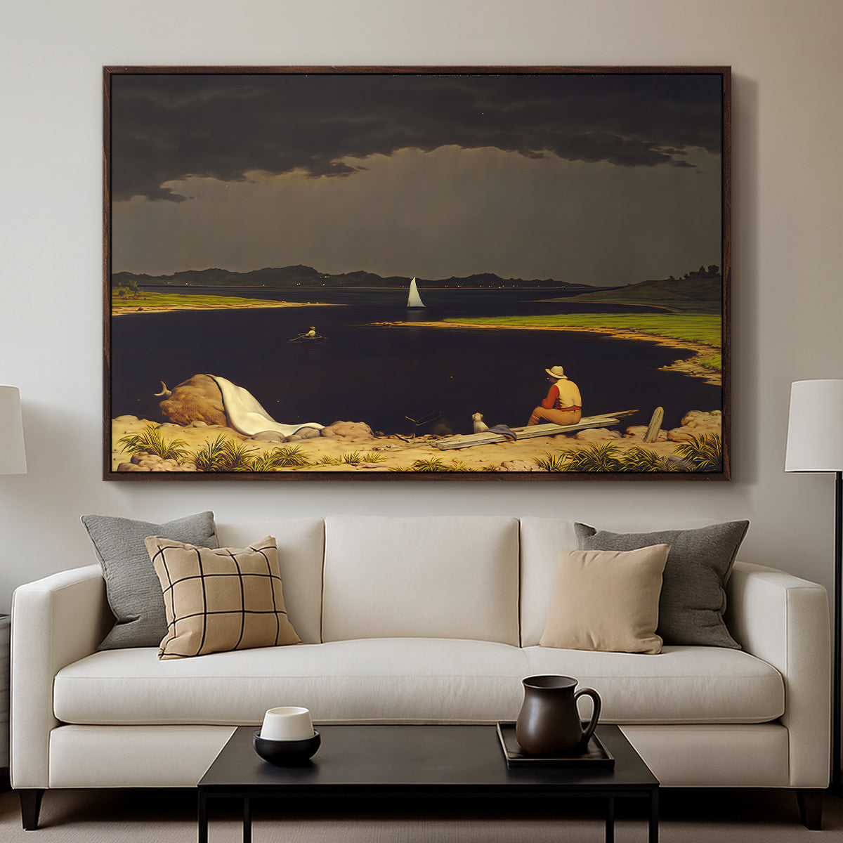 Approaching Thunder Storm, 1859 - Floater Framed Canvas Print