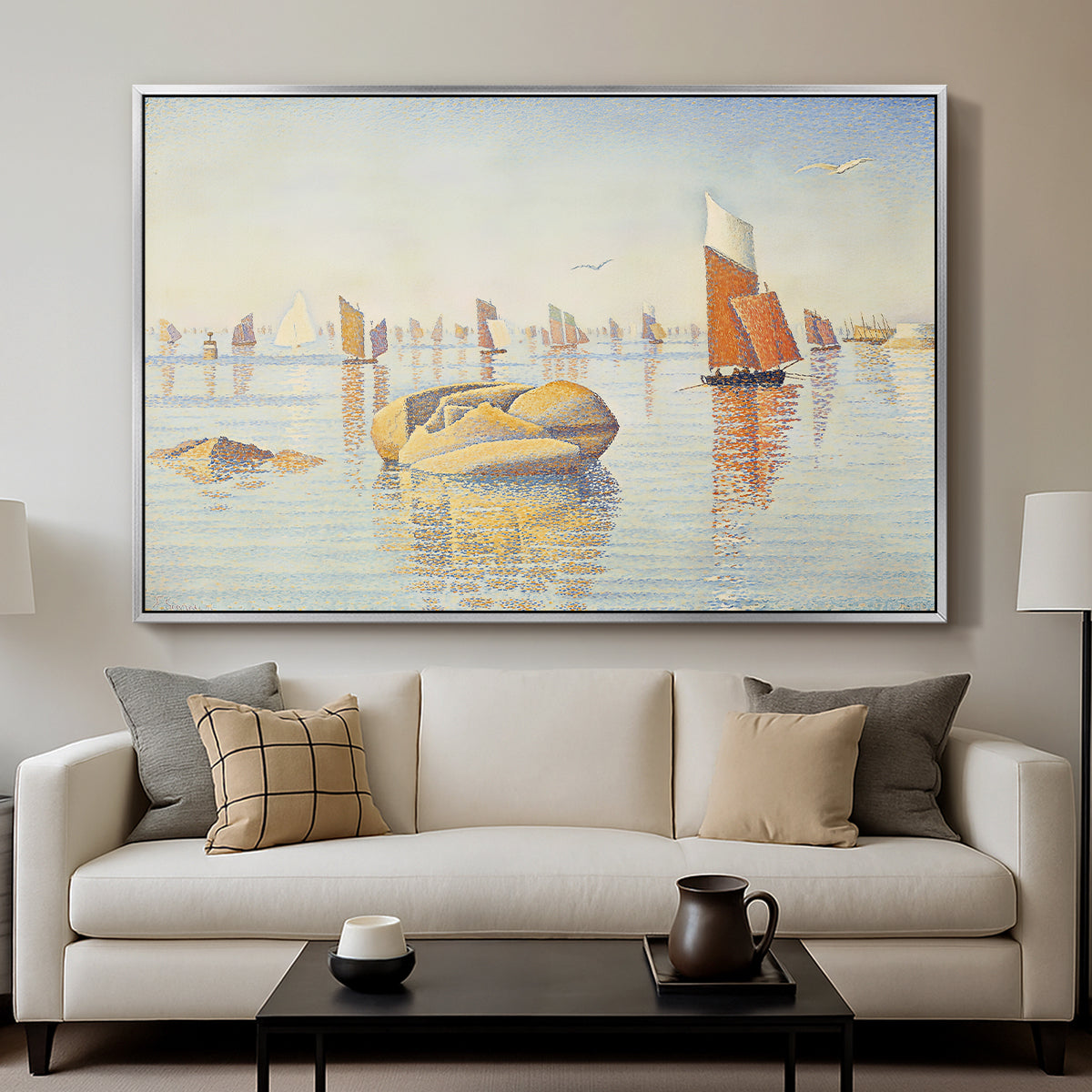 Concarneau, Quiet Morning, Opus 219, 1891 - Floater Framed Canvas Print