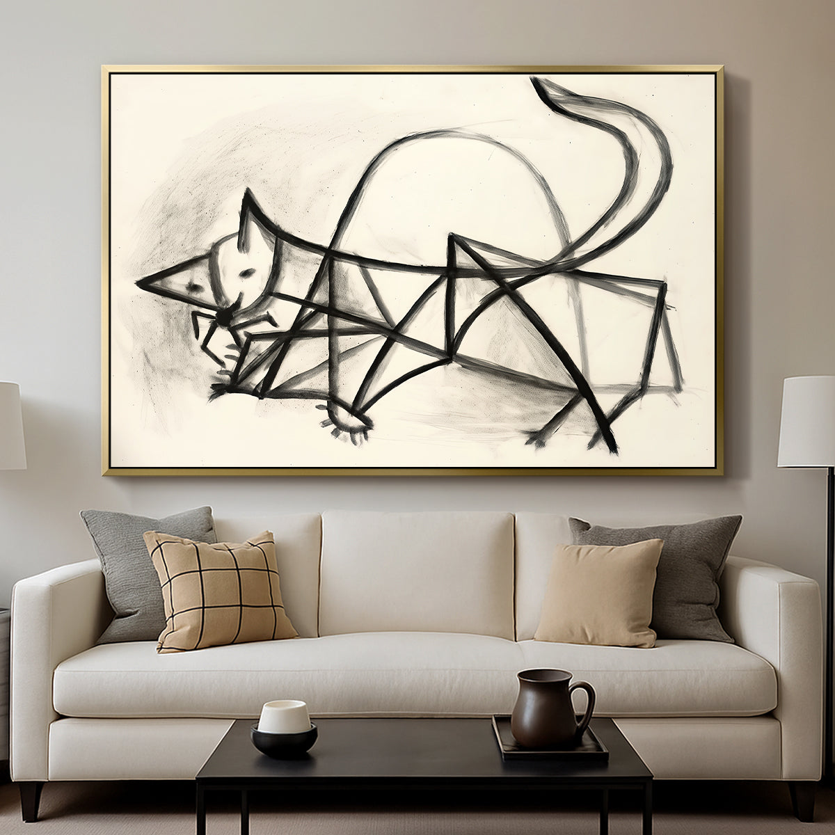 Study of a Cat (Étude de chat), 1946 - Floater Framed Canvas Print