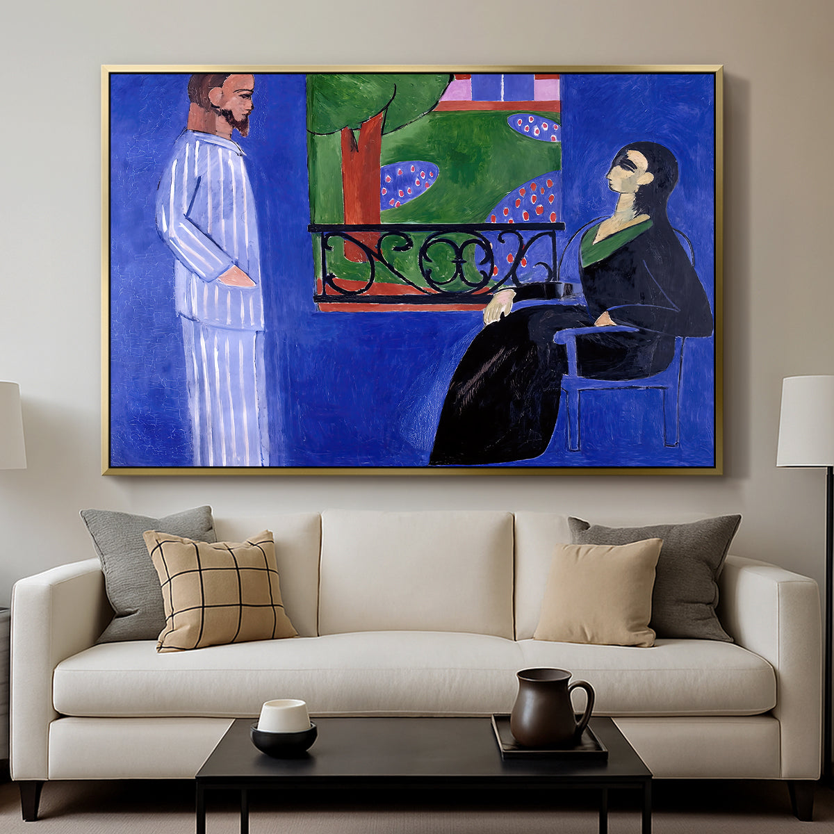 The Conversation, c. 1908-1912 - Floater Framed Canvas Print