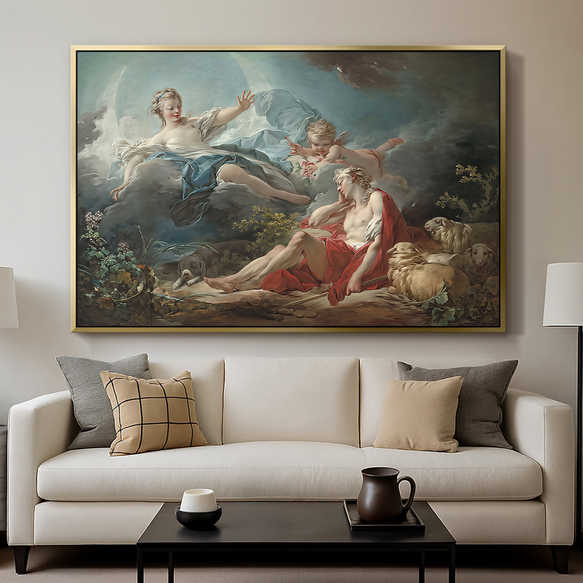 Diana and Endymion, c. 1753-1756 - Floater Framed Canvas Print