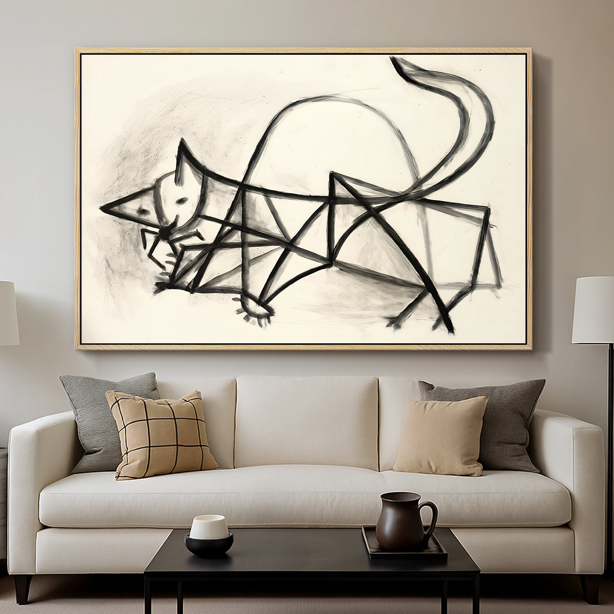 Study of a Cat (Étude de chat), 1946 - Floater Framed Canvas Print