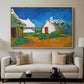 Three White Cottages at Saintes-Maries, 1888 - Floater Framed Canvas Print