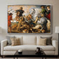 The Wolf and Fox Hunt, c. 1616 - Floater Framed Canvas Print