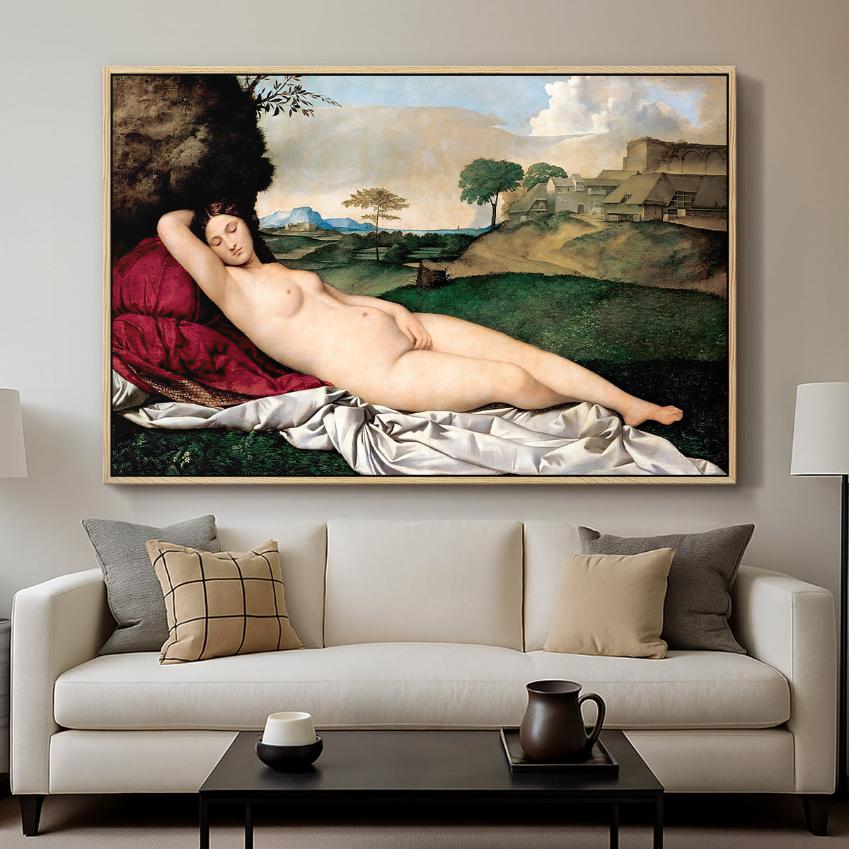 Sleeping Venus, c. 1510 - Floater Framed Canvas Print