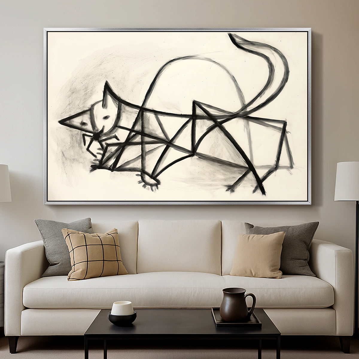 Study of a Cat (Étude de chat), 1946 - Floater Framed Canvas Print