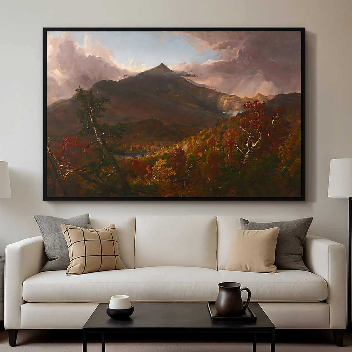 View of Schroon Mountain, Essex County, New York, After a Storm, 1838 - Floater Framed Canvas Print