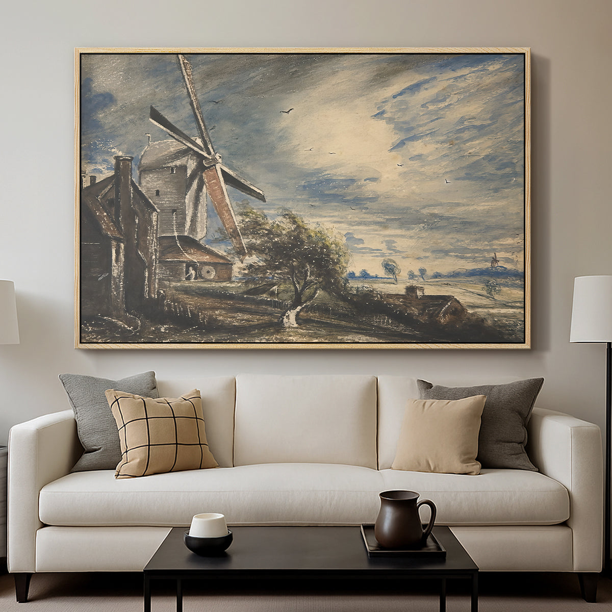 A Mill Near Colchester, c. 1833 - Floater Framed Canvas Print