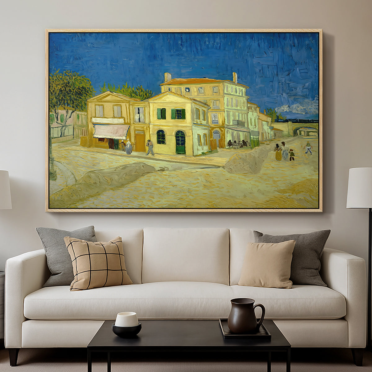 The Yellow House (The Street), 1888 - Floater Framed Canvas Print