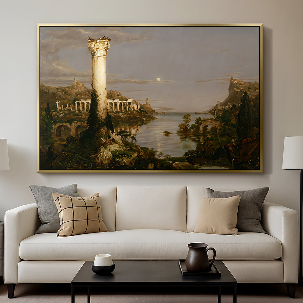 The Course of Empire: Desolation, 1836 - Floater Framed Canvas Print