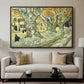 The Large Plane Trees (Road Menders at Saint-Rémy), 1889 - Floater Framed Canvas Print