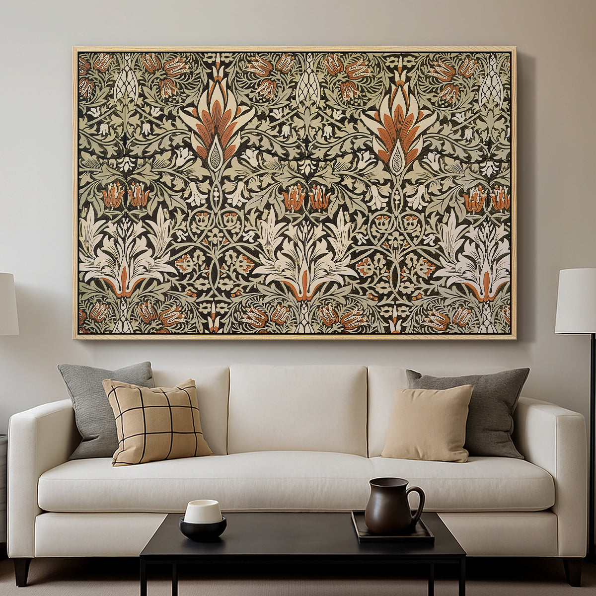 Snakeshead - Charcoal/Spice, c. 1876 - Floater Framed Canvas Print