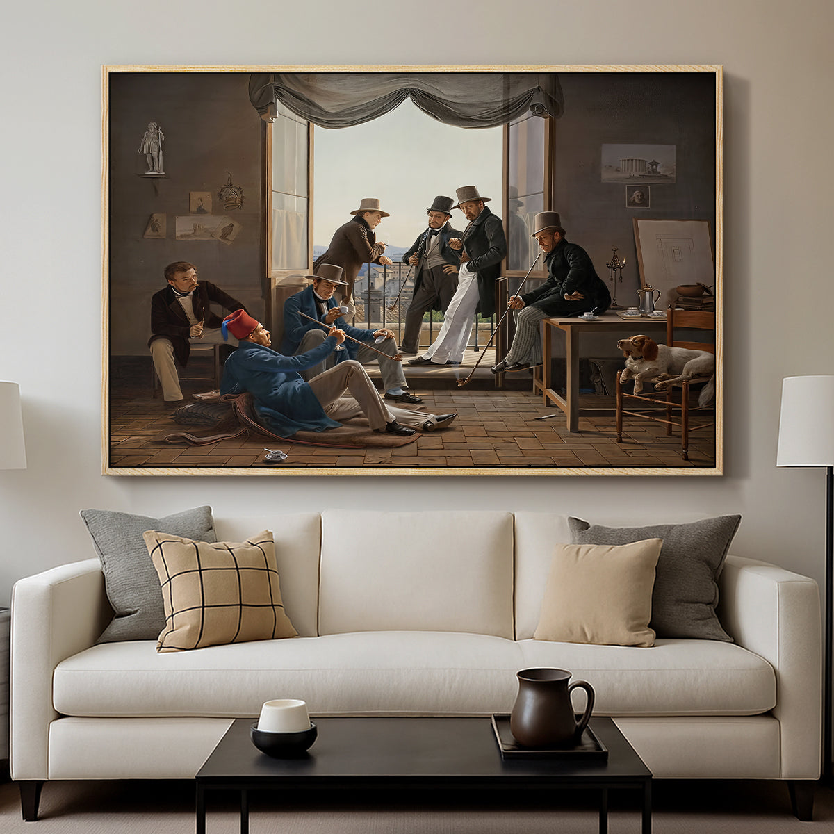 A Group of Danish Artists in Rome, 1837 - Floater Framed Canvas Print