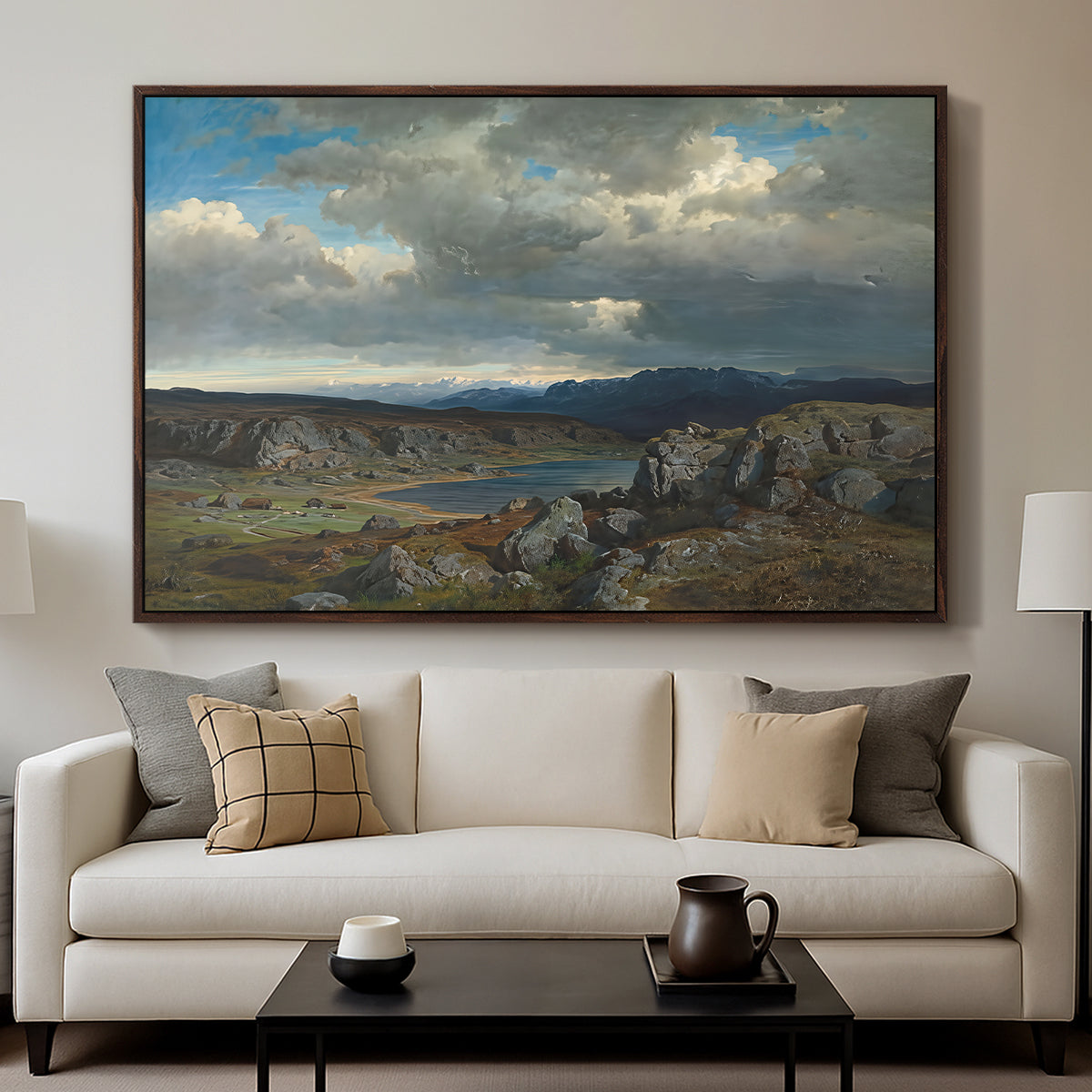 Norwegian Highlands, 1857 - Floater Framed Canvas Print