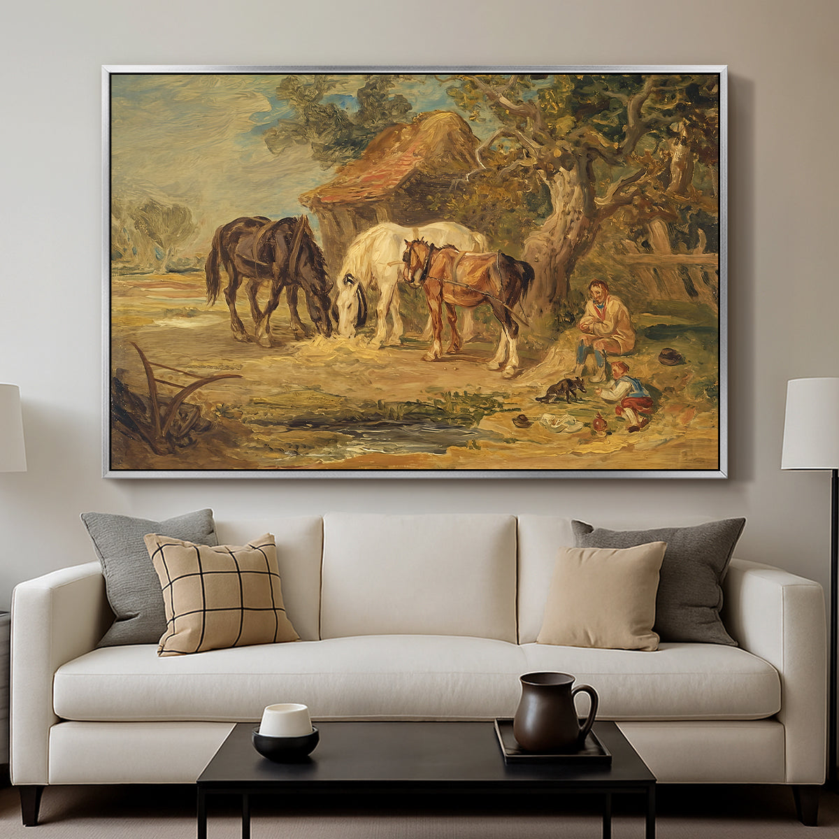 The Midday Meal, 1835 - Floater Framed Canvas Print