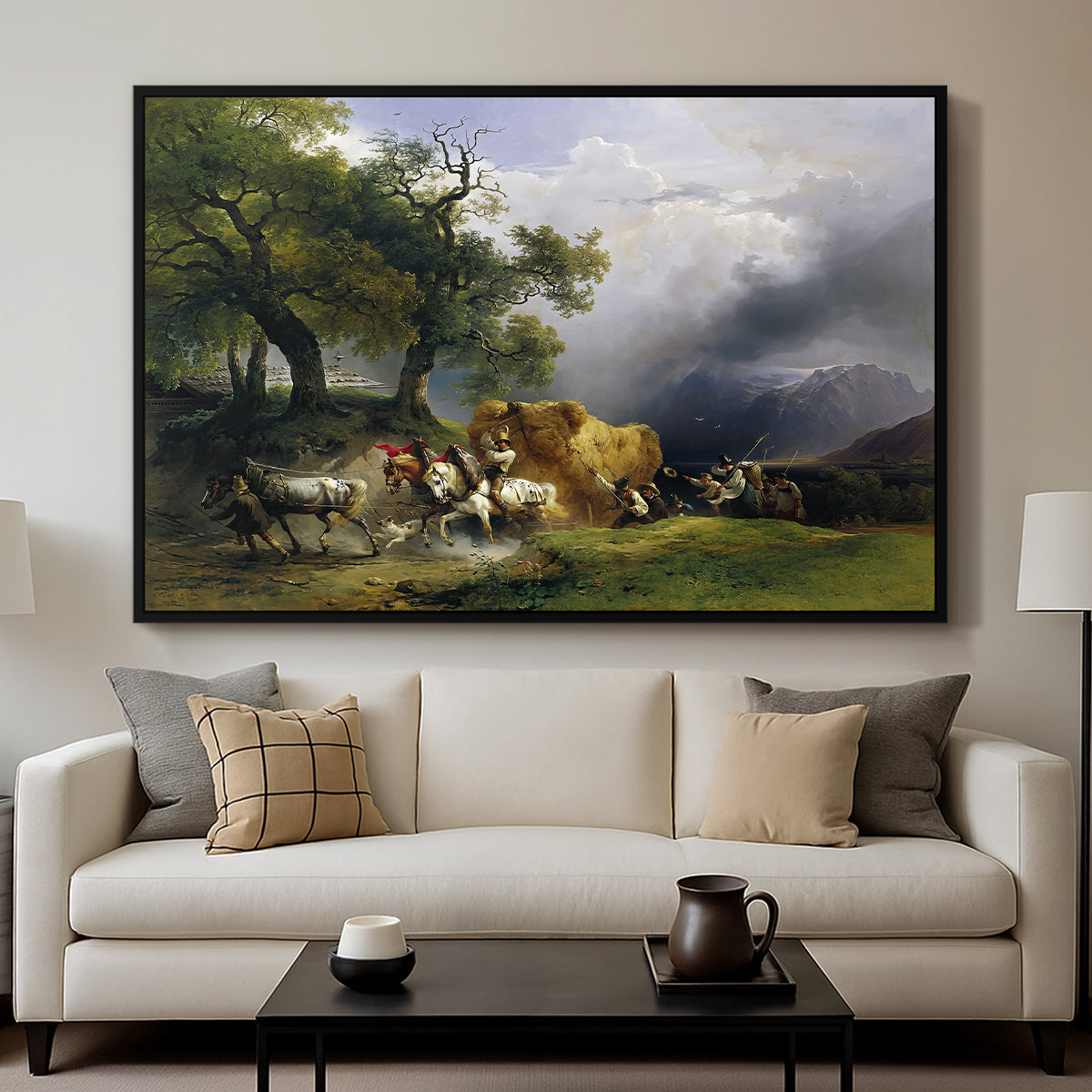 The Harvest Wagon (Der Heuwagen), c. 1850 - Floater Framed Canvas Print