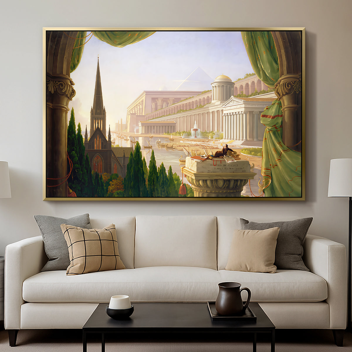 The Architect's Dream, 1840 - Floater Framed Canvas Print