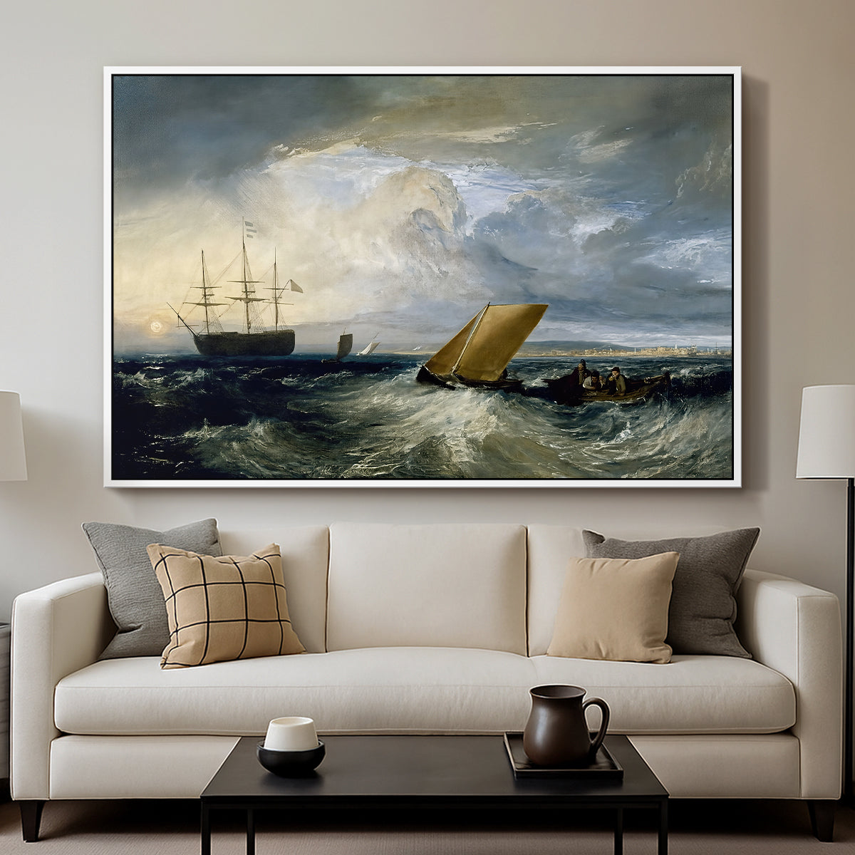 Sheerness as Seen from the Nore, 1808 - Floater Framed Canvas Print