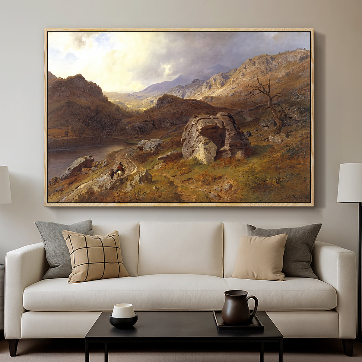 Lledr Valley in Wales, 1864 - Floater Framed Canvas Print
