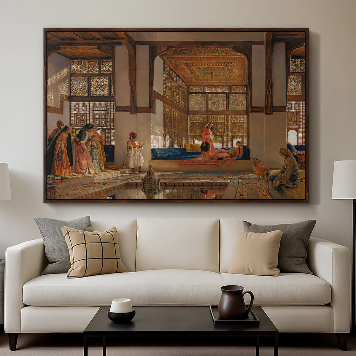 A Lady Receiving Visitors (The Reception), 1873 - Floater Framed Canvas Print