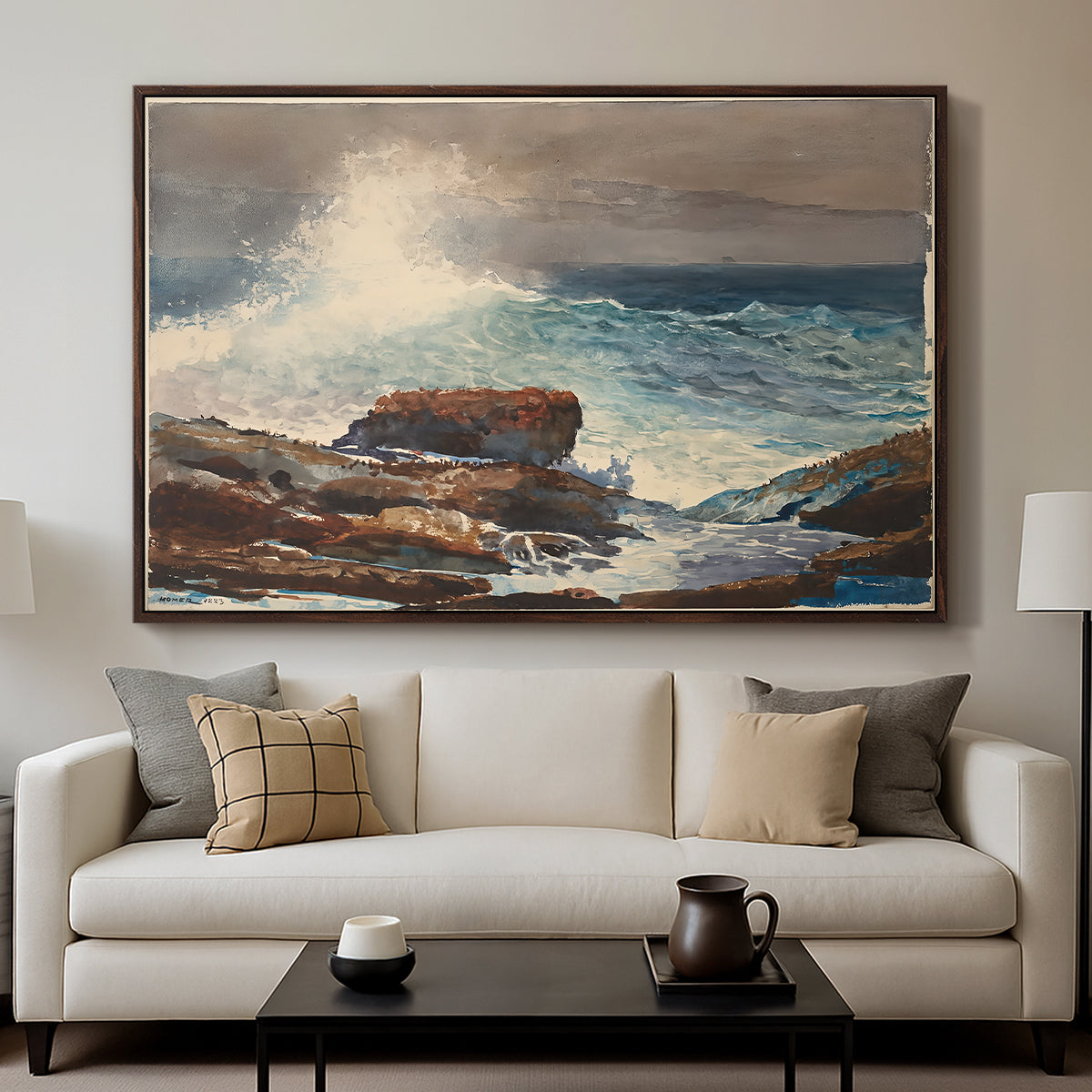 Incoming Tide, Scarboro, Maine, 1883 - Floater Framed Canvas Print
