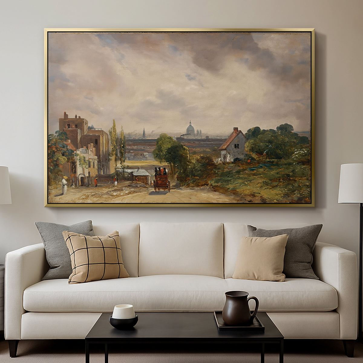 Sir Richard Steele's Cottage, Hampstead, c. 1832 - Floater Framed Canvas Print
