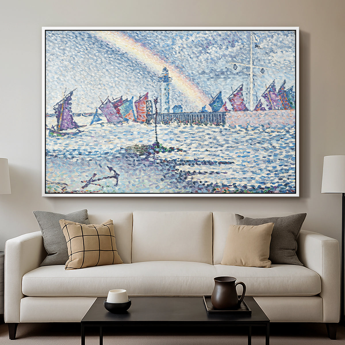 Entrance to the Port of Honfleur, 1899 - Floater Framed Canvas Print