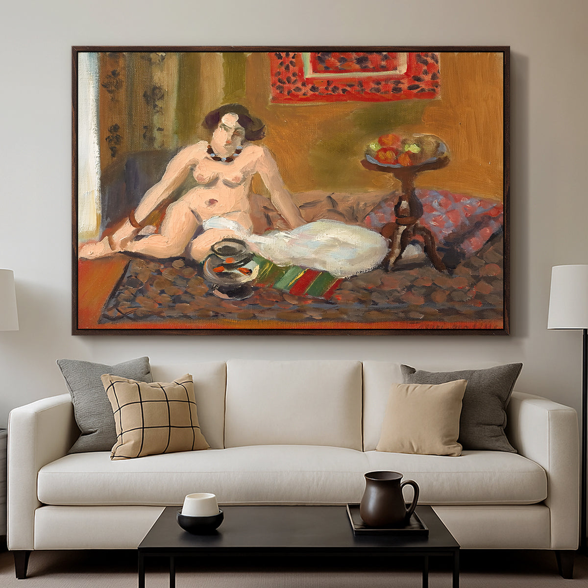 Nude with Goldfish (Nu aux poissons rouges), c. 1922 - Floater Framed Canvas Print